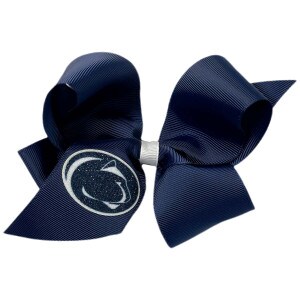 navy ribbon bow with glitter Penn State Athletic Logo